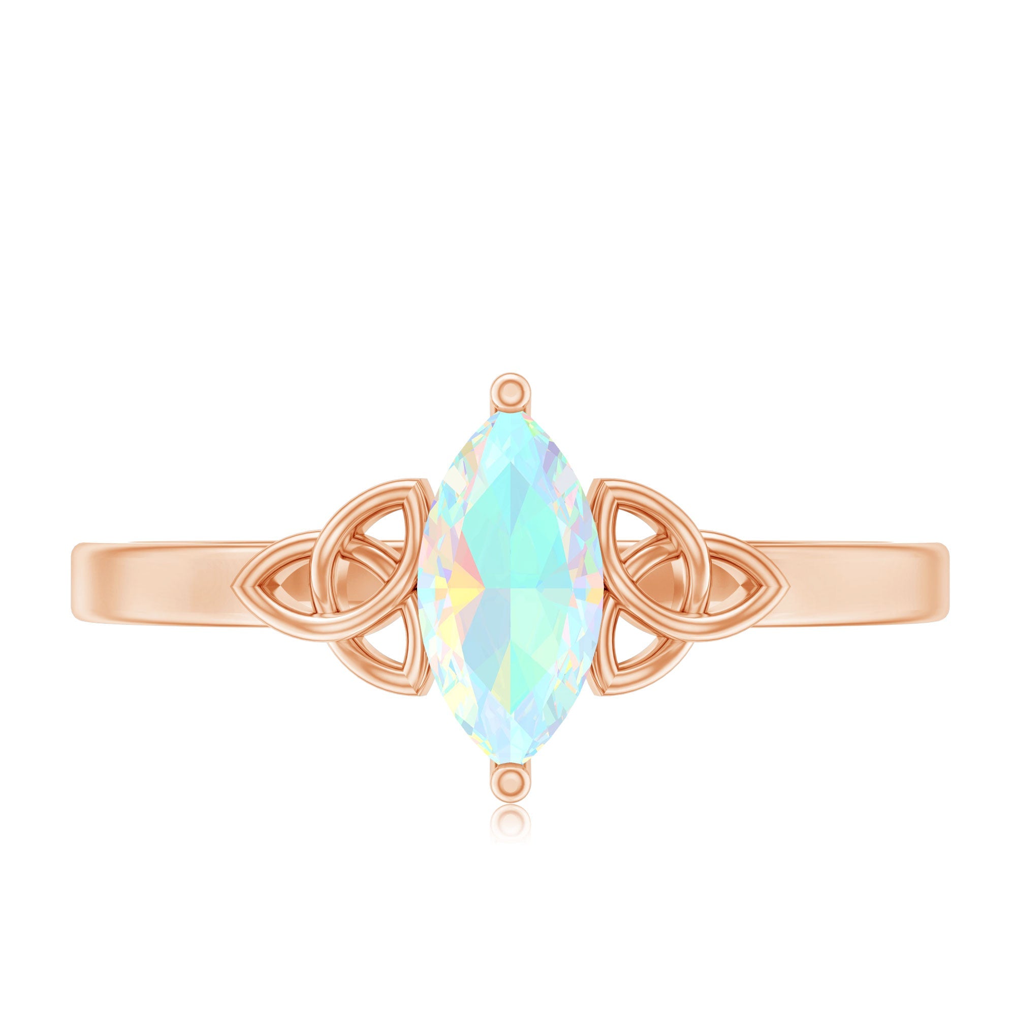 Natural Ethiopian Opal October Birthstone Ring with Celtic Knot