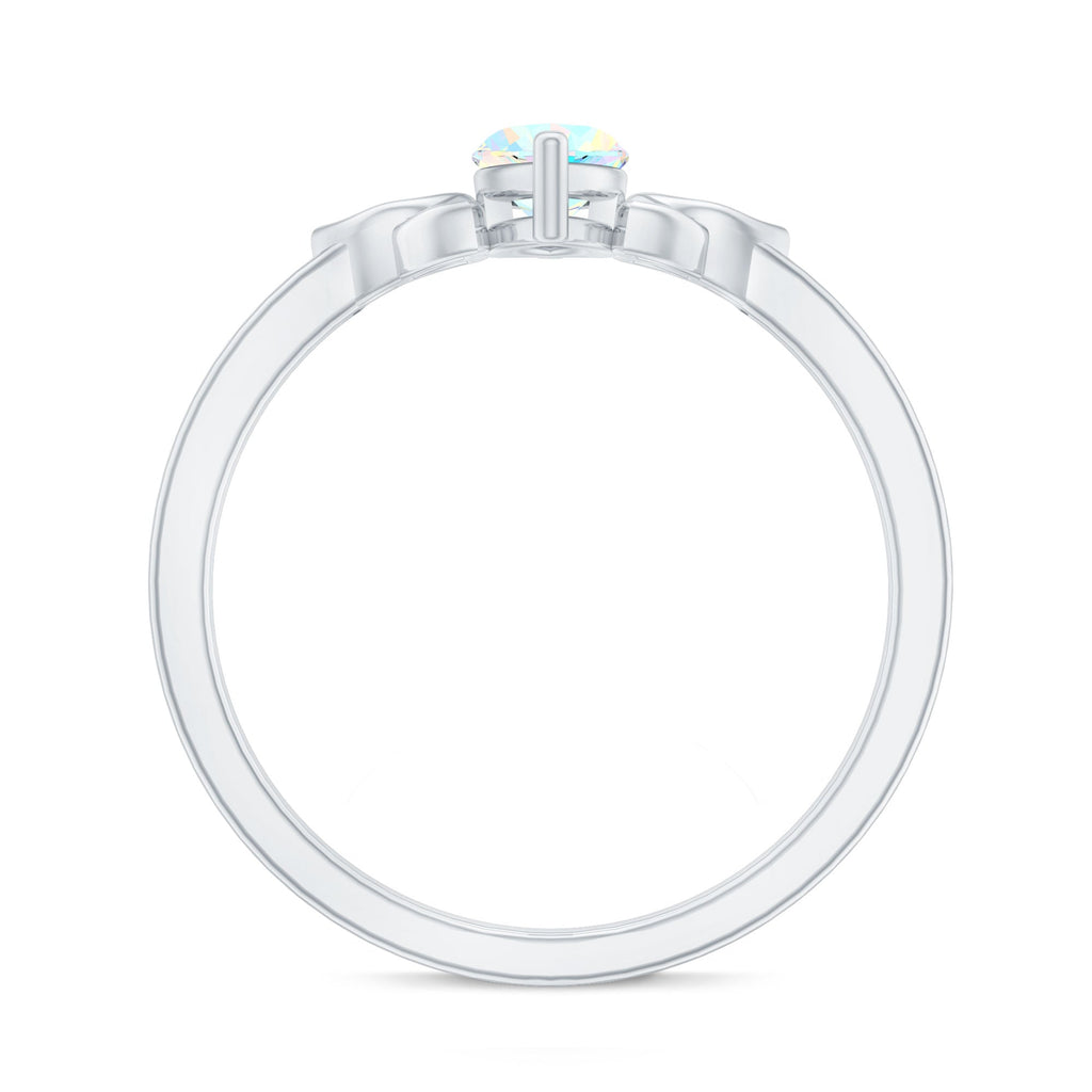 Natural Ethiopian Opal October Birthstone Ring with Celtic Knot
