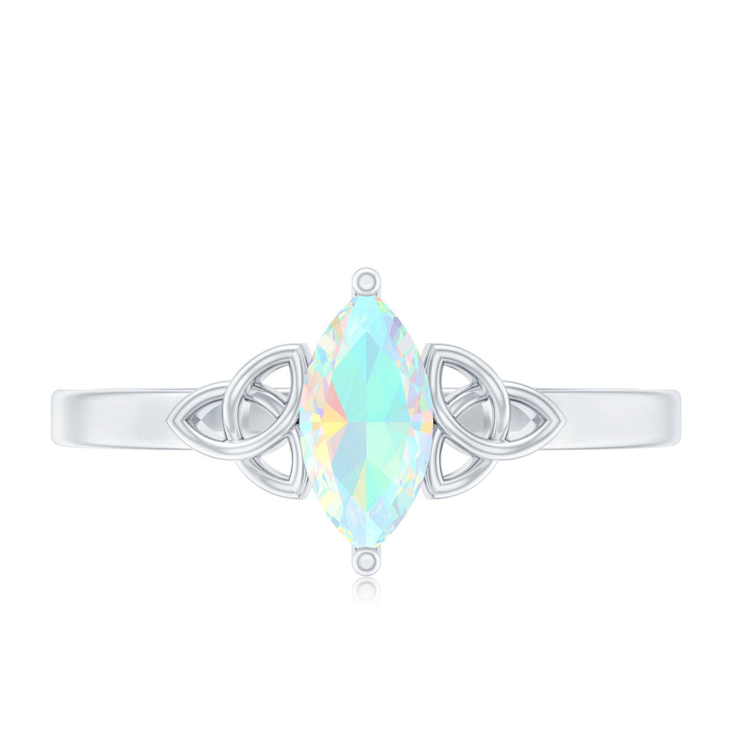 Natural Ethiopian Opal October Birthstone Ring with Celtic Knot