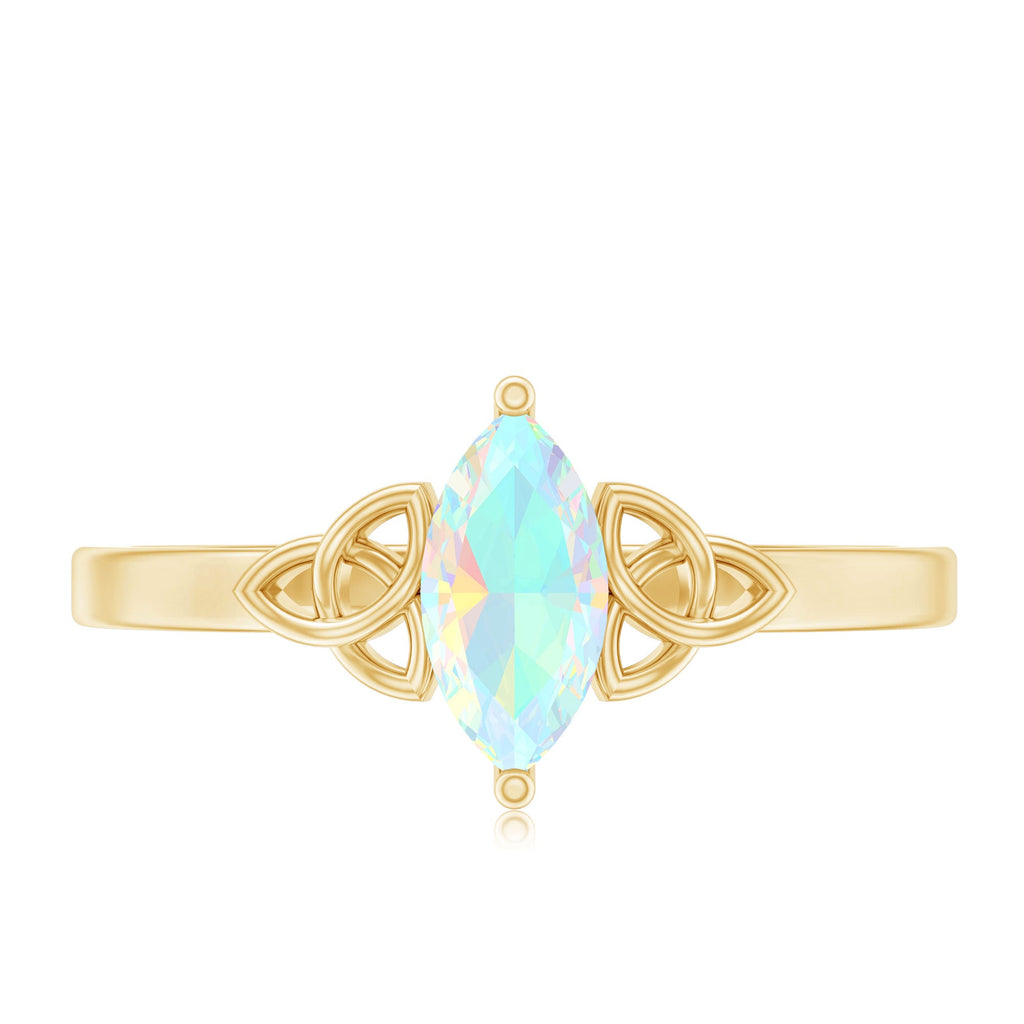 Natural Ethiopian Opal October Birthstone Ring with Celtic Knot