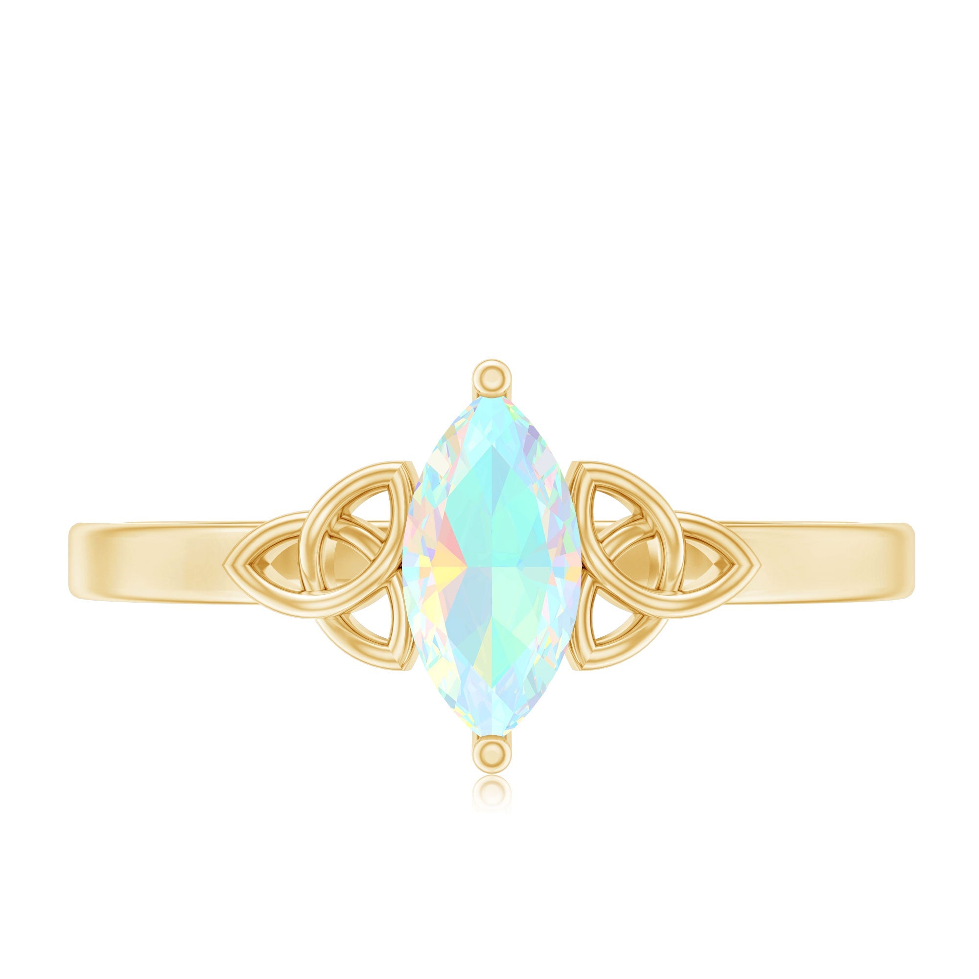 Natural Ethiopian Opal October Birthstone Ring with Celtic Knot