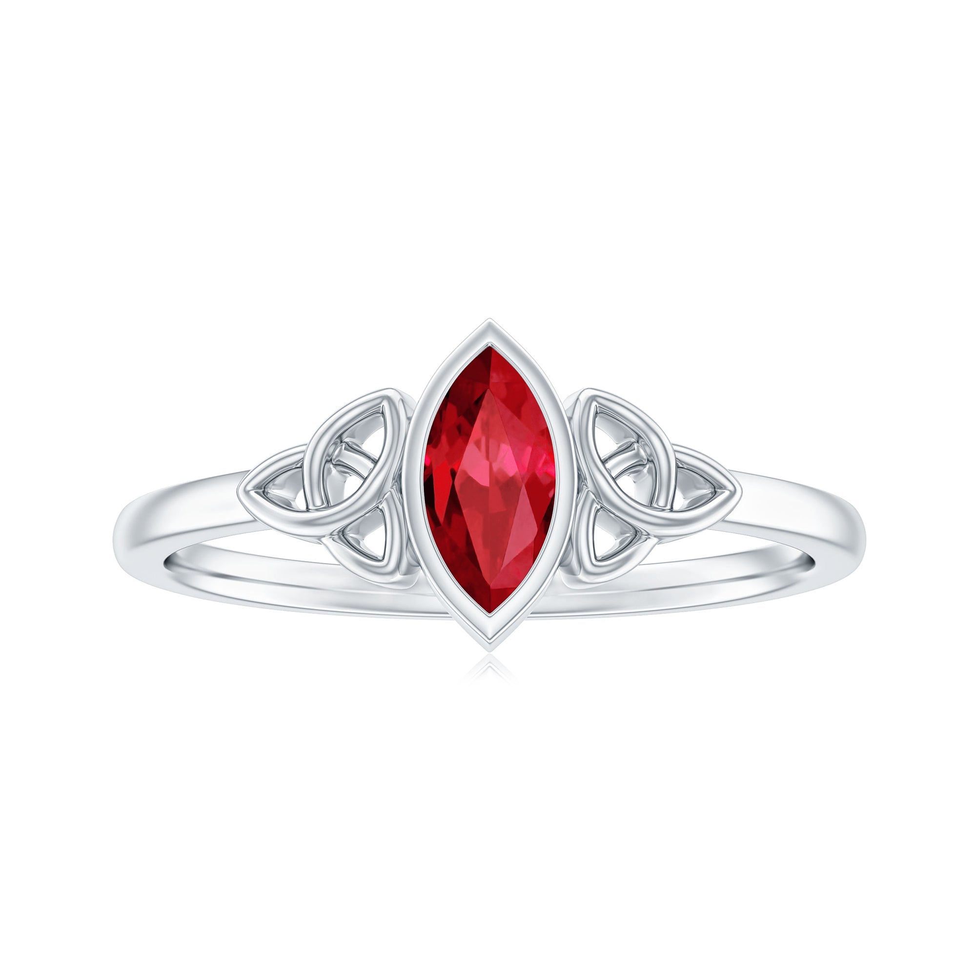 Marquise Cut Solitaire Lab Created Ruby Celtic Engagement Ring