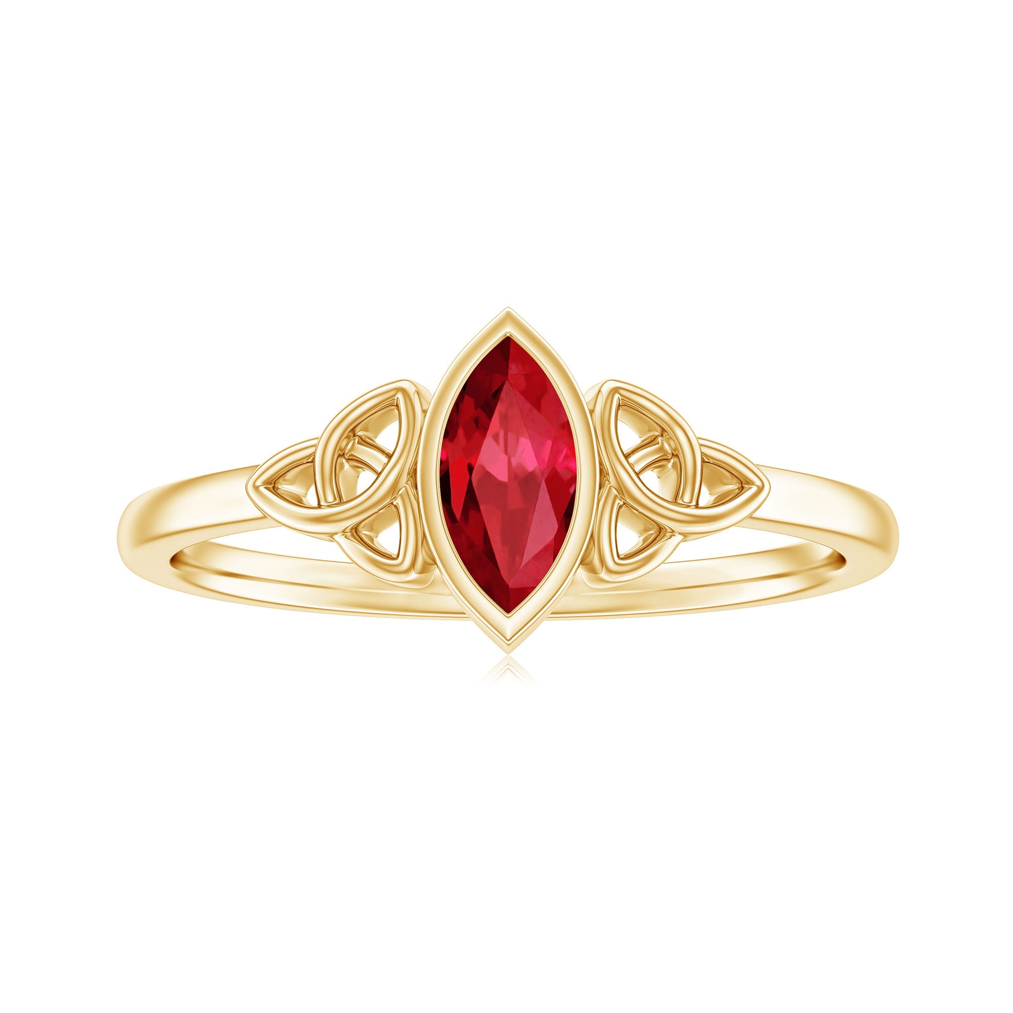 Marquise Cut Solitaire Lab Created Ruby Celtic Engagement Ring