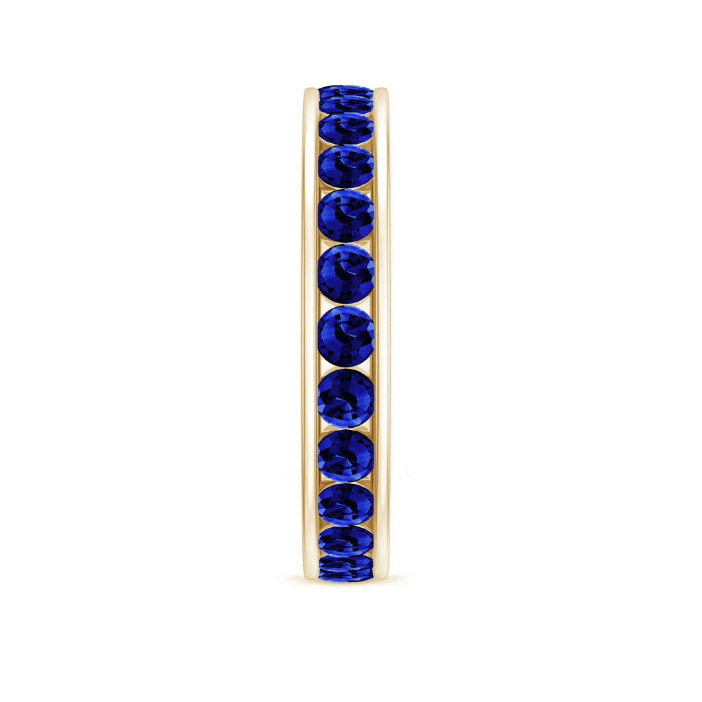Certified Lab Grown Blue Sapphire Eternity Band Ring in Channel Set