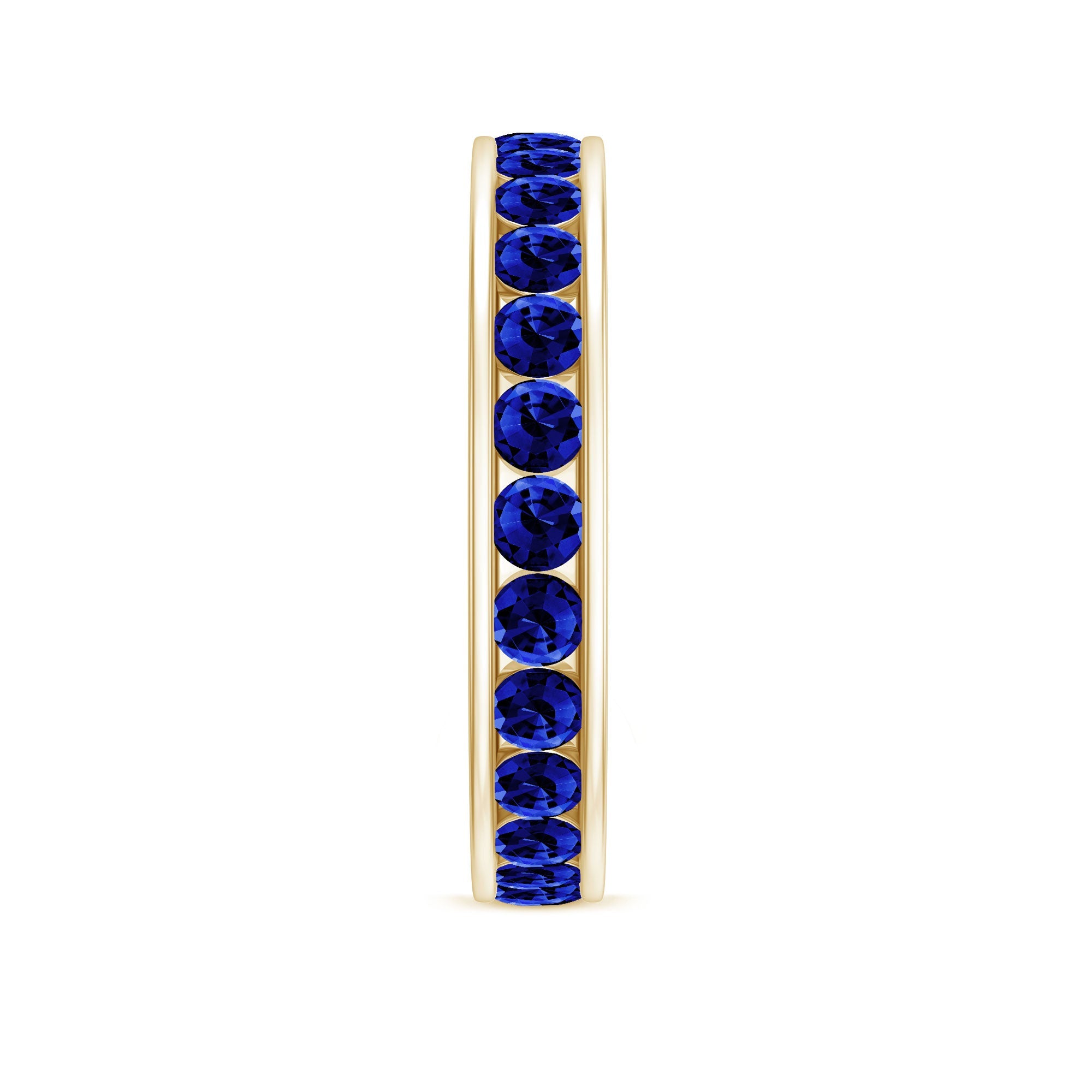 Certified Lab Grown Blue Sapphire Eternity Band Ring in Channel Set