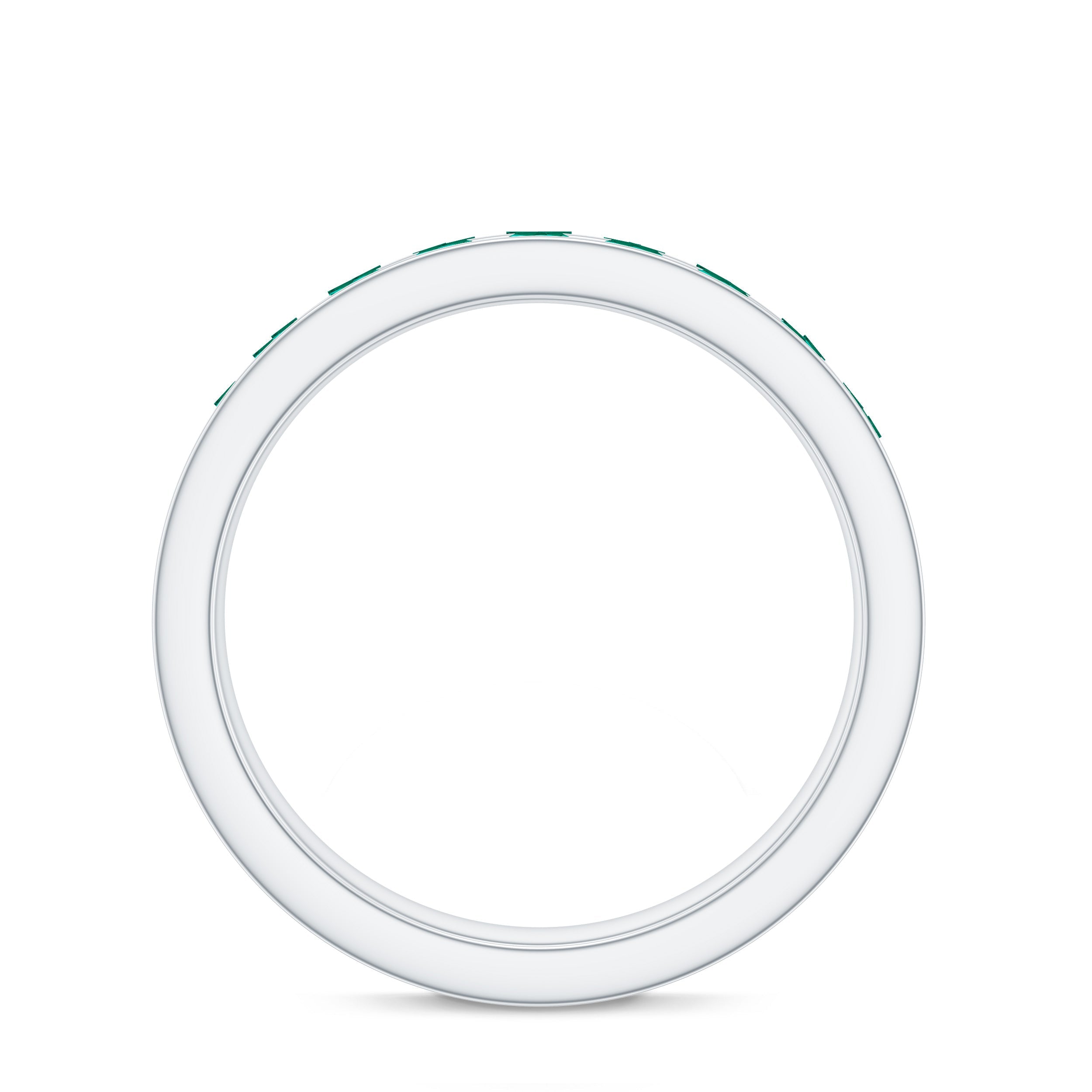 Certified Lab Grown Emerald Wedding Anniversary Ring in Channel Setting