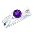 3/4 CT Solitaire Amethyst Infinity Ring with Diamond Accent