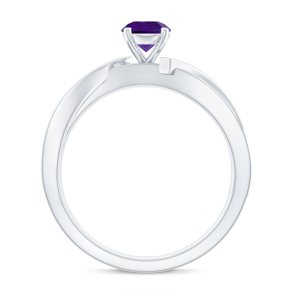 3/4 CT Solitaire Amethyst Infinity Ring with Diamond Accent