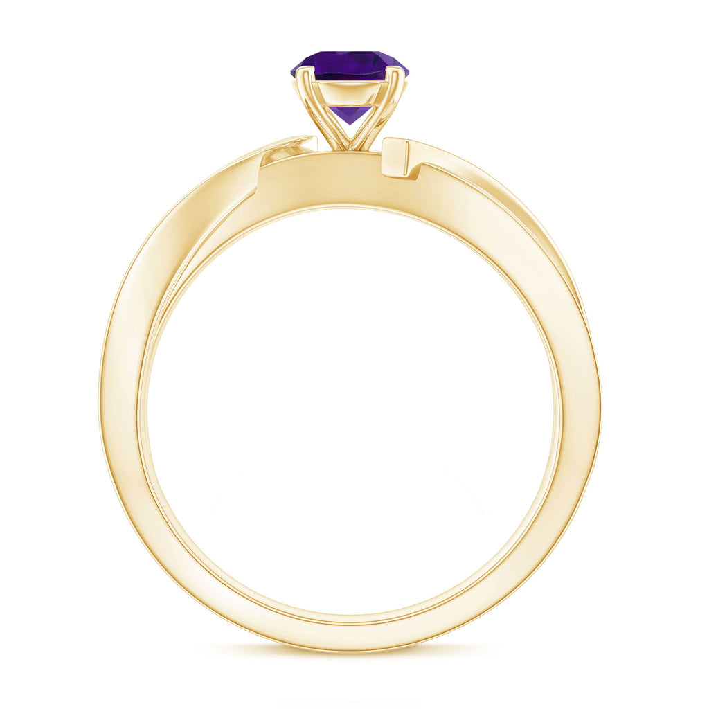 3/4 CT Solitaire Amethyst Infinity Ring with Diamond Accent