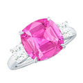 Lab Grown Pink Sapphire Past Present Future Engagement Ring