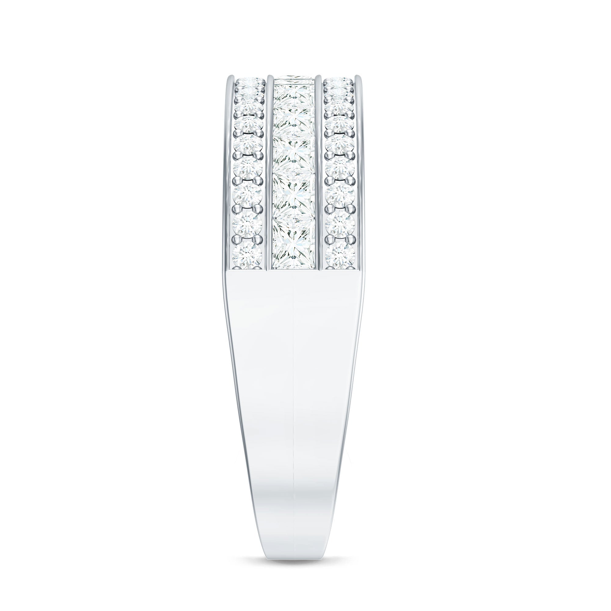 Moissanite 3 Row Eternity Band Ring for Women