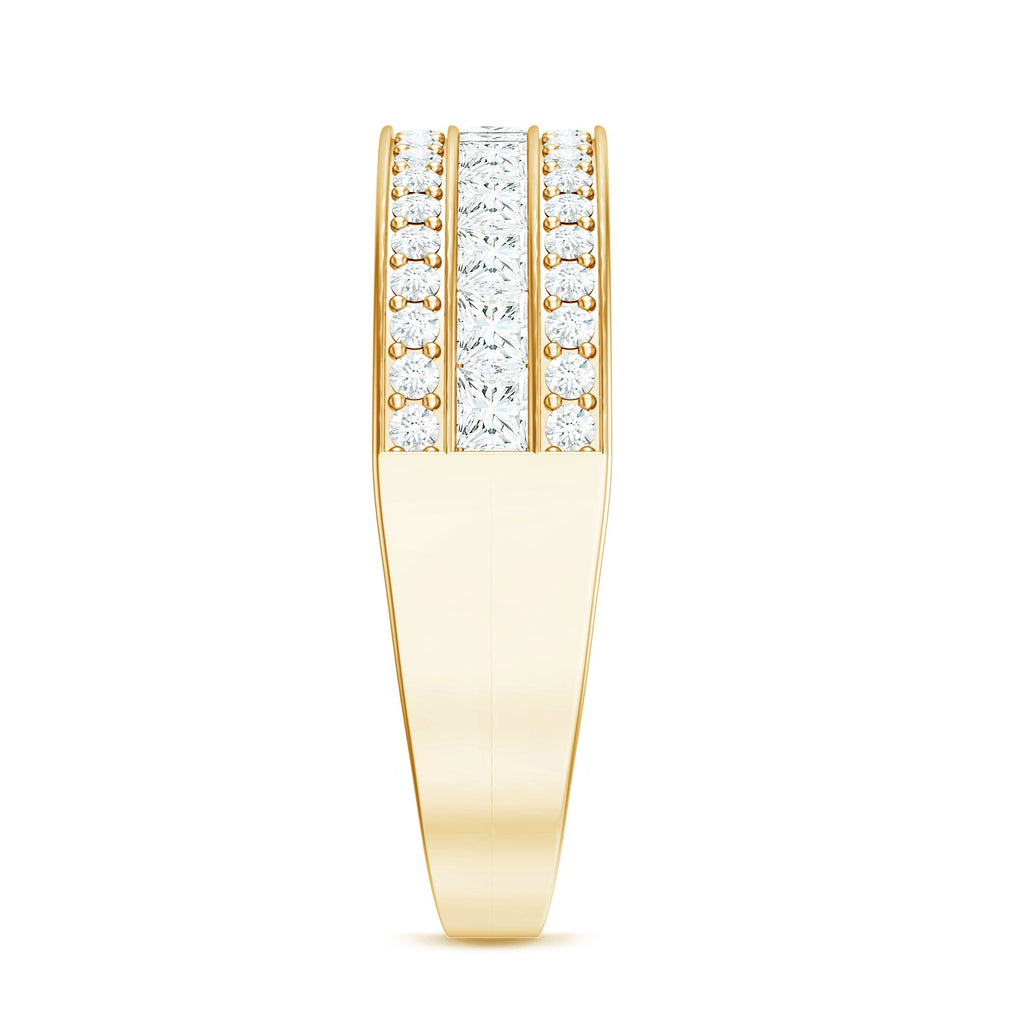 Moissanite 3 Row Eternity Band Ring for Women
