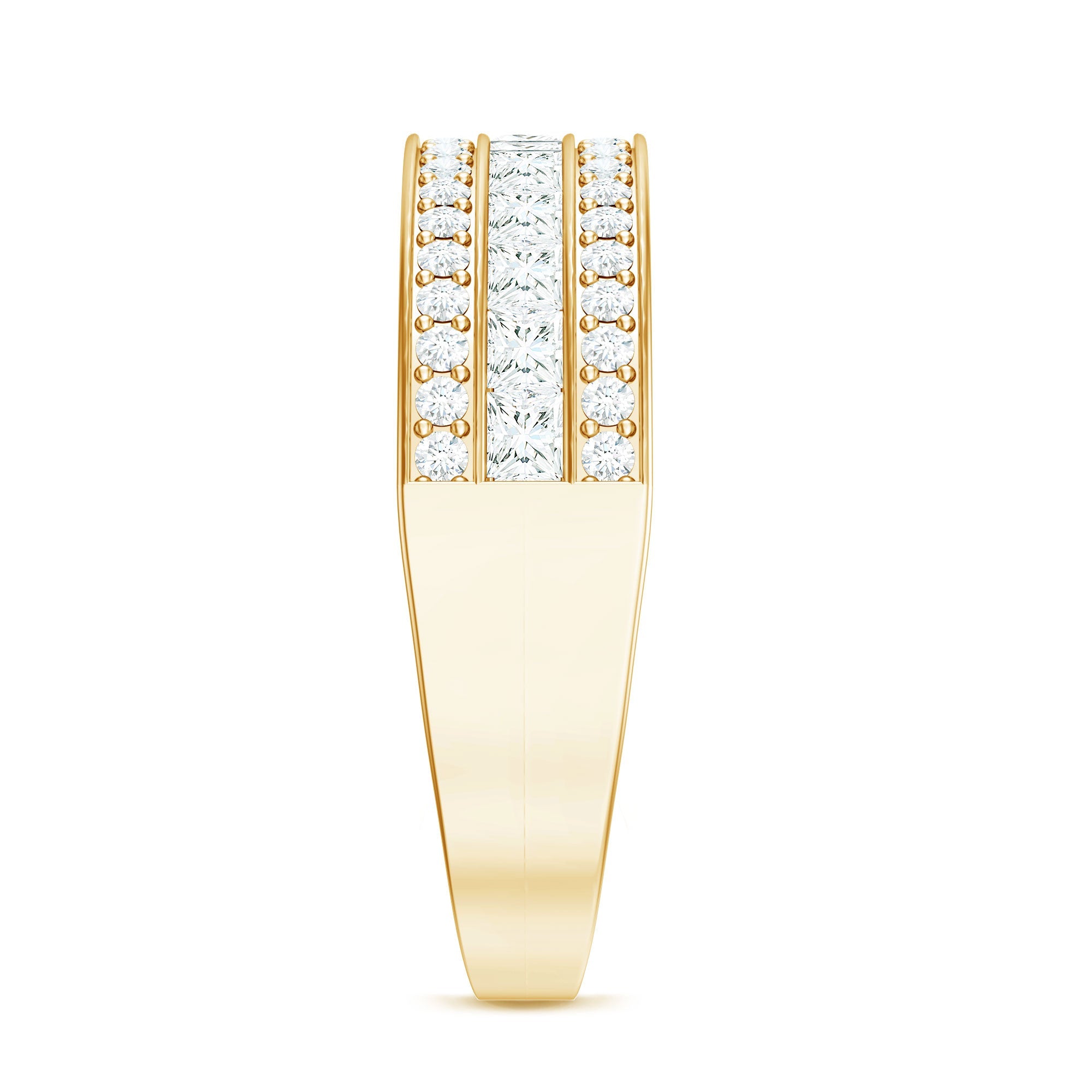 Moissanite 3 Row Eternity Band Ring for Women