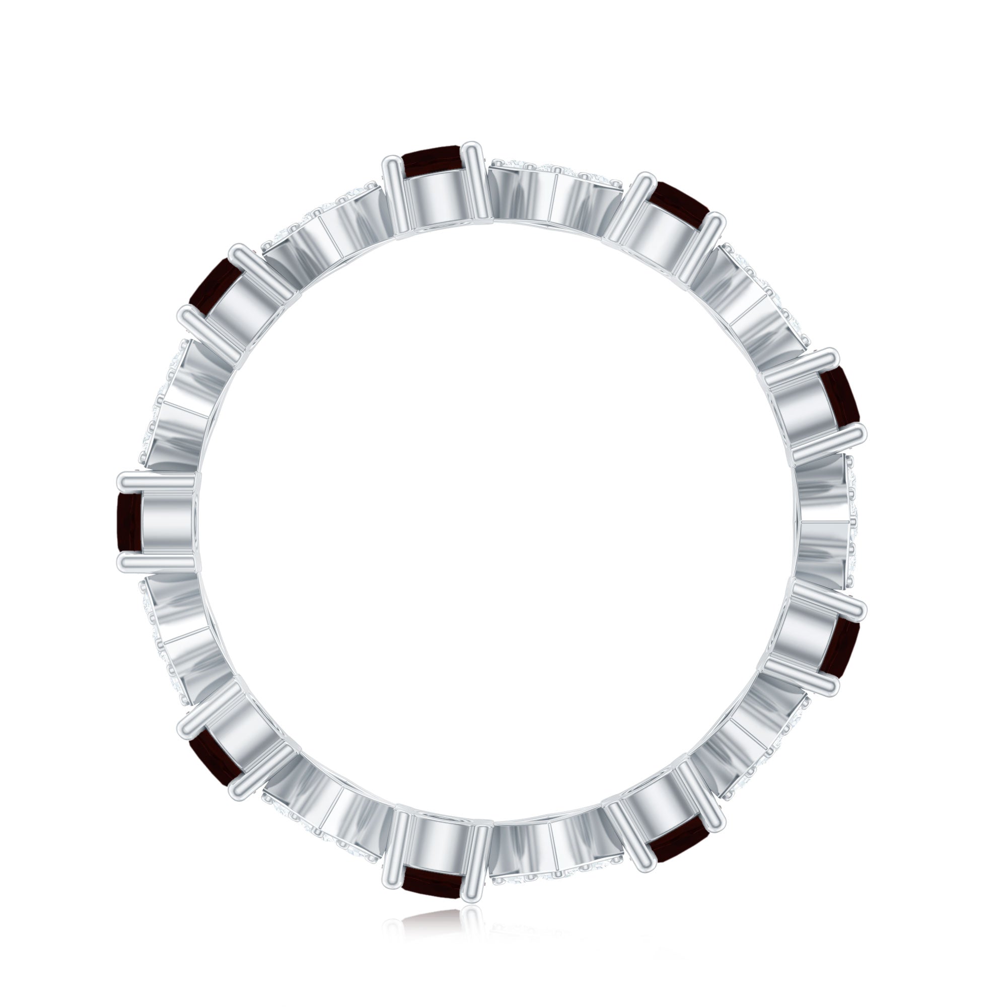 Certified Real Garnet Diamond Eternity Wedding Band Ring
