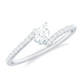 Pear Shaped Moissanite Bypass Promise Ring for Her