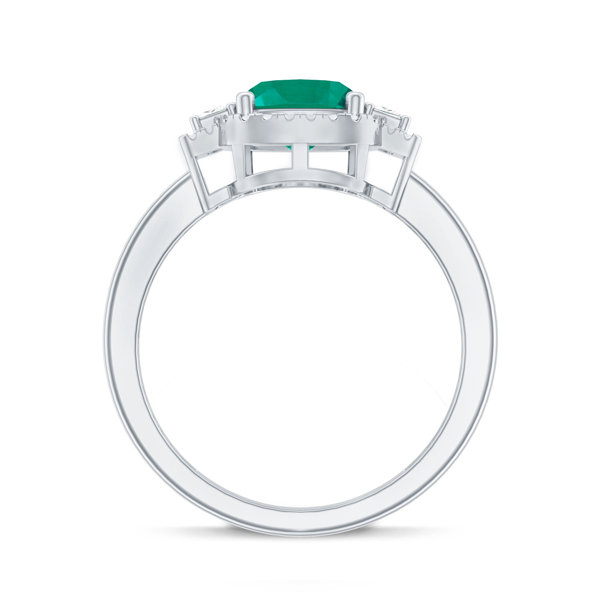 Cushion Cut 8 mm Lab Grown Emerald Diamond Statement Engagement Ring