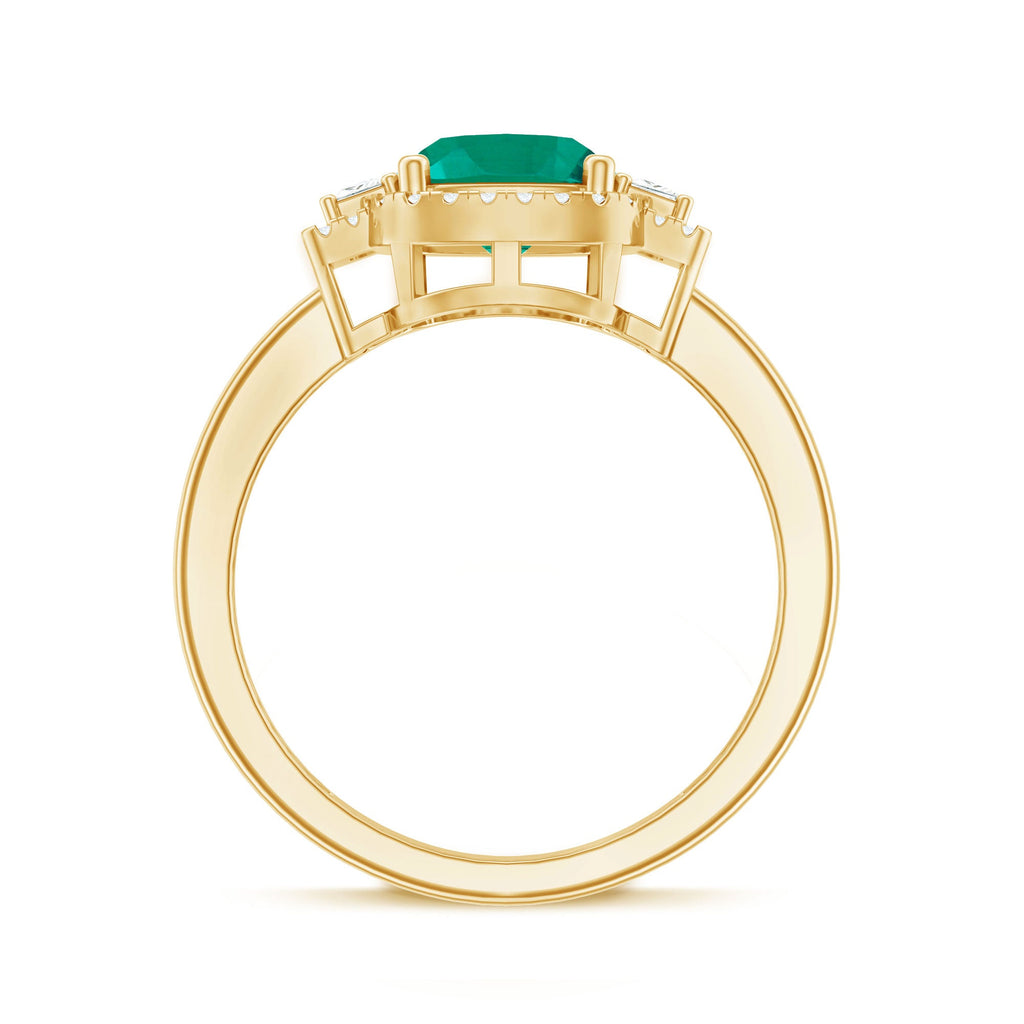 Cushion Cut 8 mm Lab Grown Emerald Diamond Statement Engagement Ring