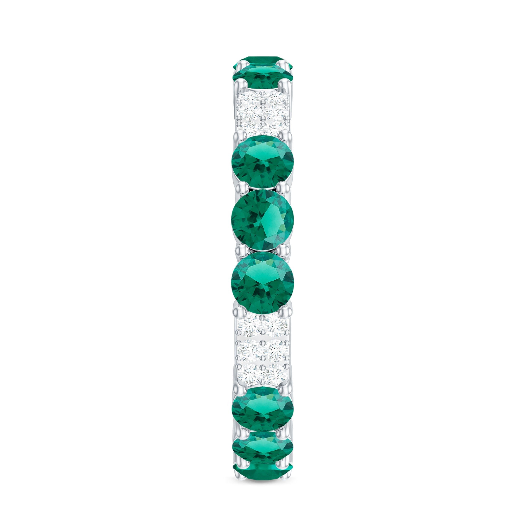 Certified Lab Grown Emerald Diamond Eternity Wedding Band