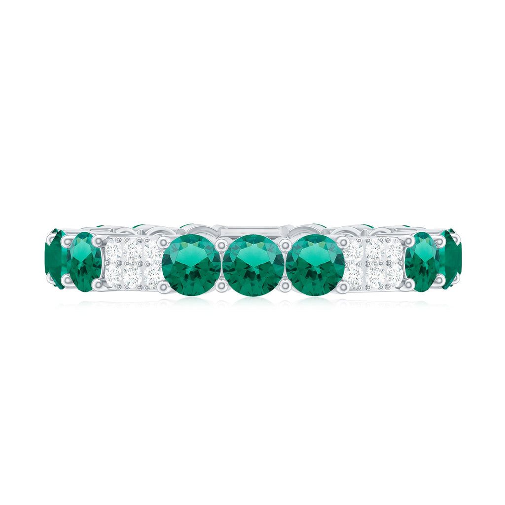 Certified Lab Grown Emerald Diamond Eternity Wedding Band
