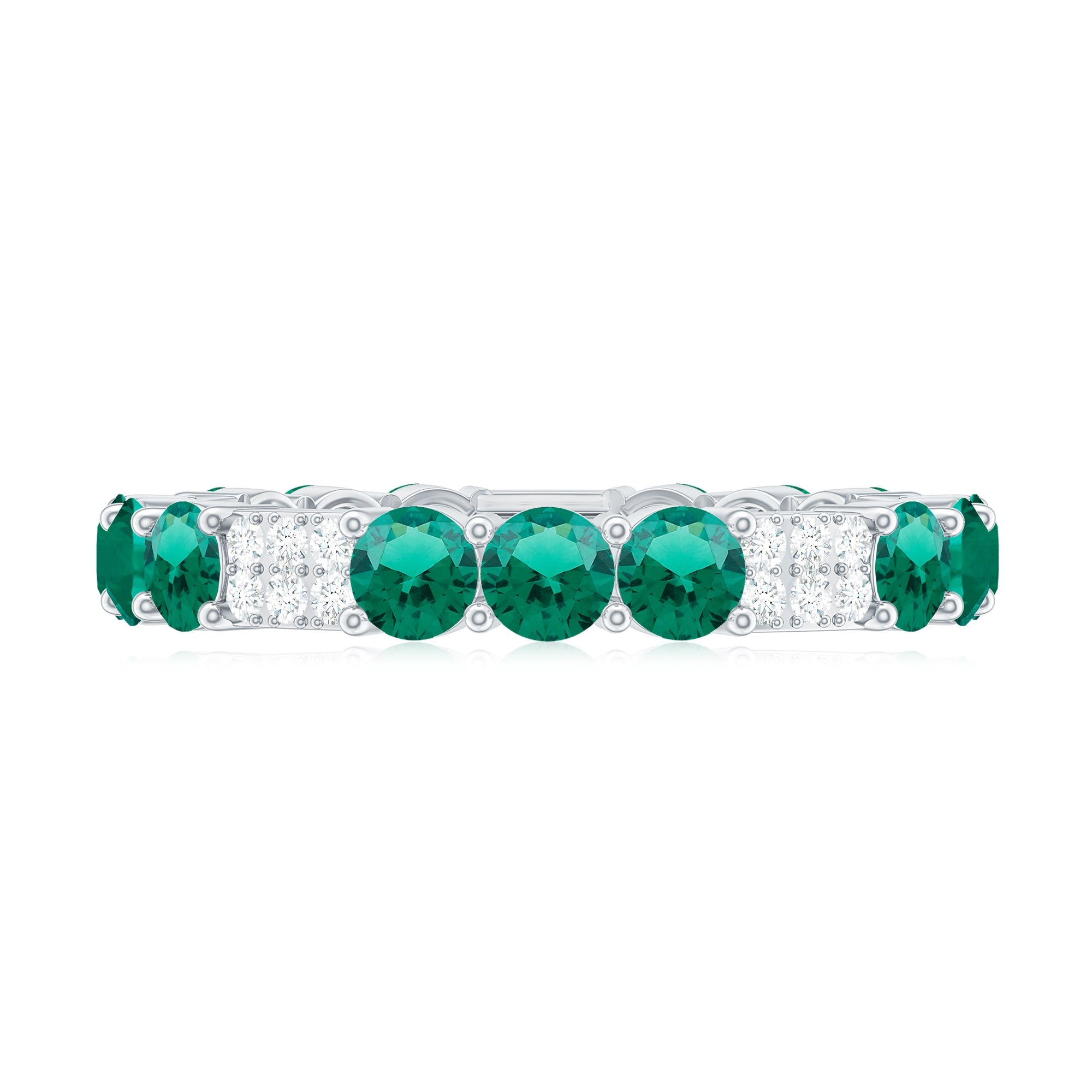 Certified Lab Grown Emerald Diamond Eternity Wedding Band