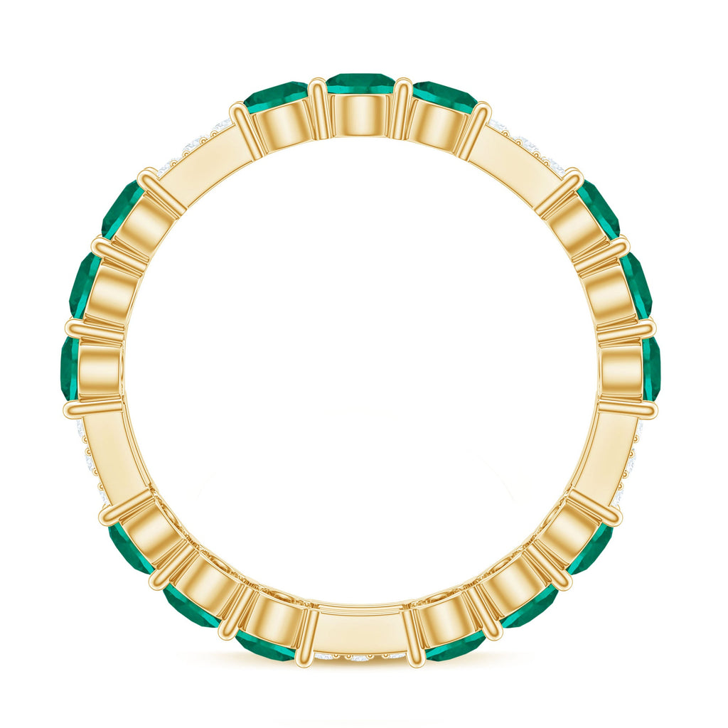 Certified Lab Grown Emerald Diamond Eternity Wedding Band