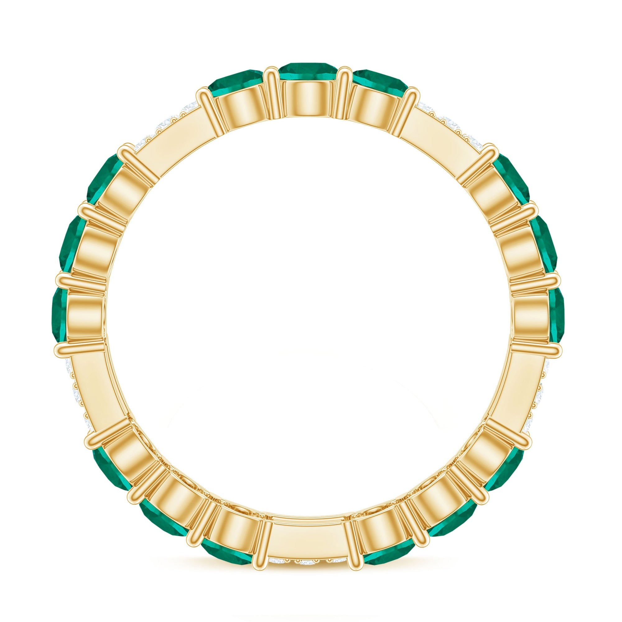 Certified Lab Grown Emerald Diamond Eternity Wedding Band