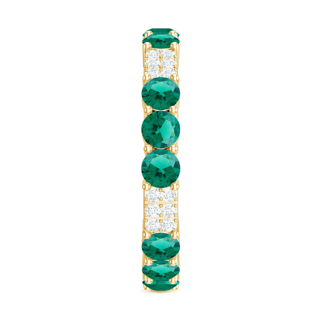 Certified Lab Grown Emerald Diamond Eternity Wedding Band