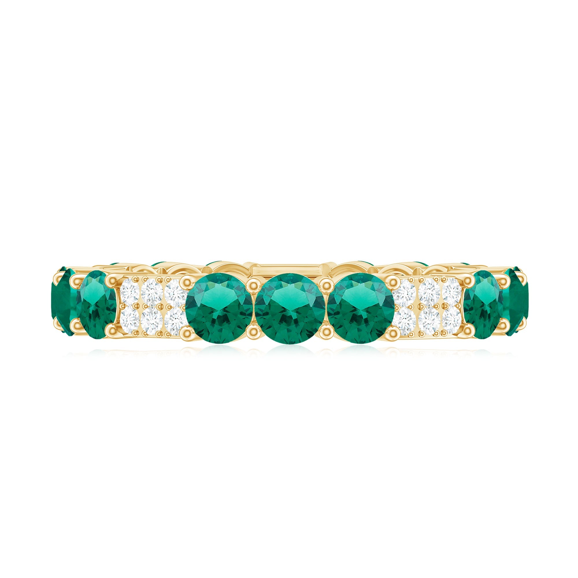 Certified Lab Grown Emerald Diamond Eternity Wedding Band
