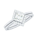 Certified Moissanite Princess Cut Wedding Ring Set for Women