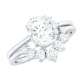 2 CT Oval Cut Moissanite Halo Wedding Ring Set With Certificate