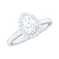 1 CT Brilliant Cut Moissanite Teardrop Engagement Ring