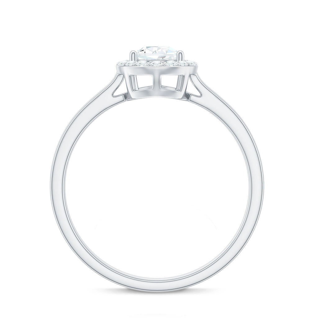 1 CT Brilliant Cut Moissanite Teardrop Engagement Ring