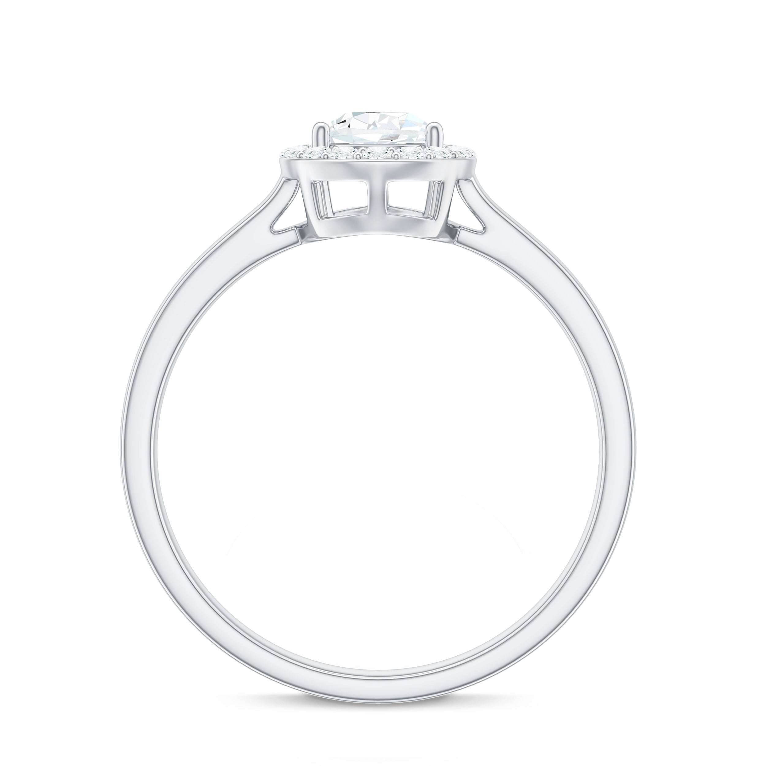 1 CT Brilliant Cut Moissanite Teardrop Engagement Ring