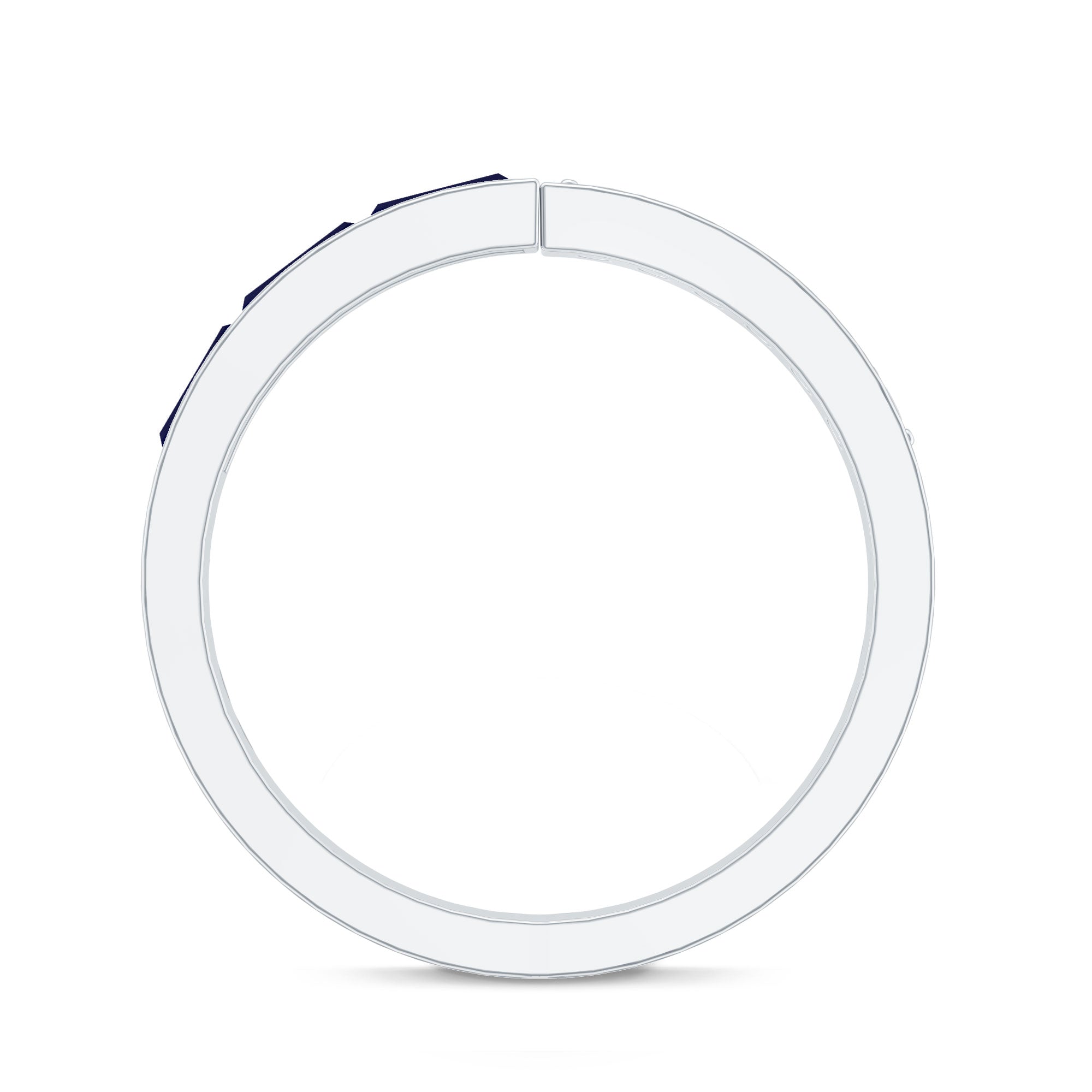 Blue Sapphire and Diamond Band Ring