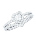 Heart Shape Moissanite Wedding Ring Set For Women