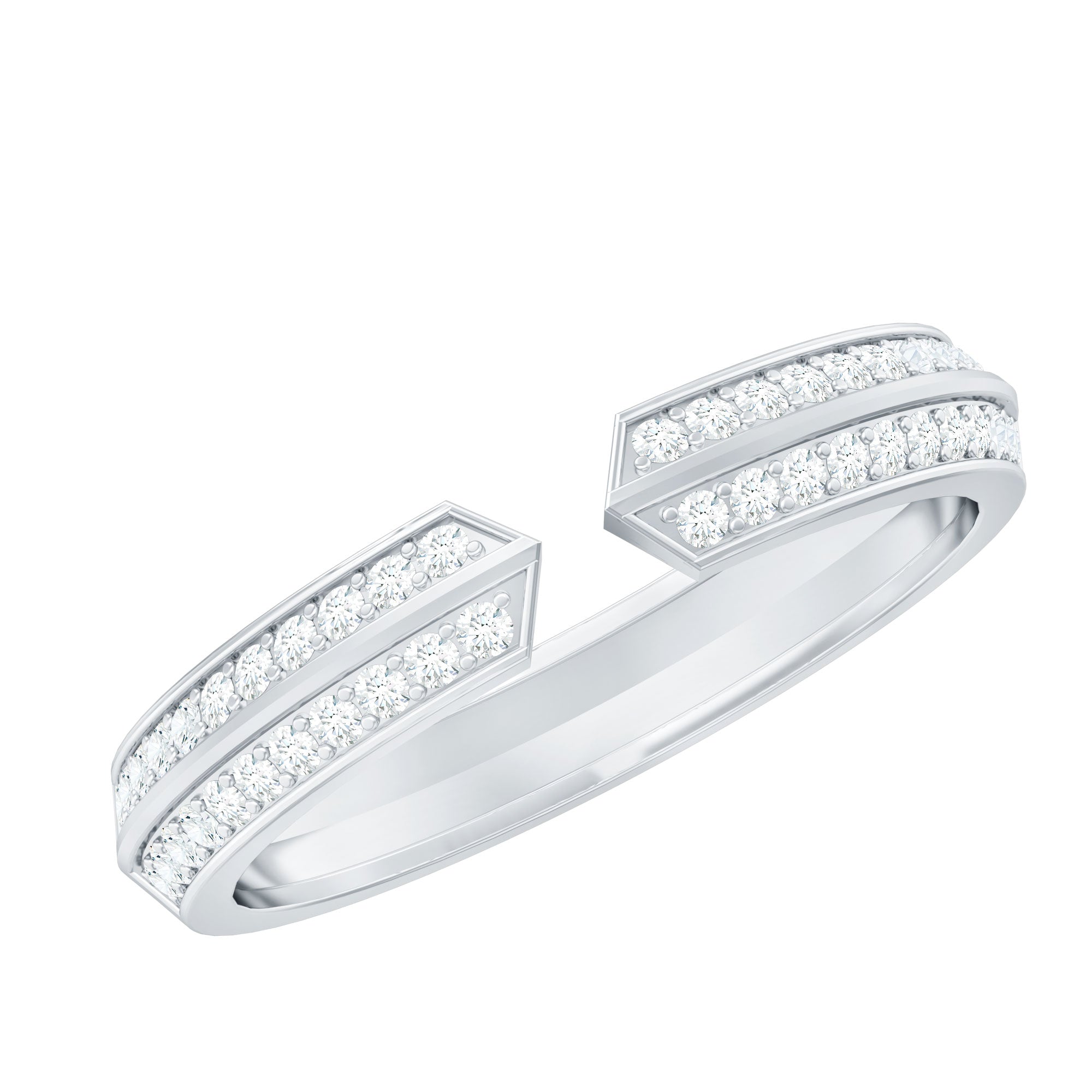 Certified Natural Diamond Anniversary Ring in Cuff Style