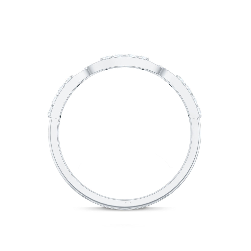 Certified Moissanite Interlocking Wedding Band