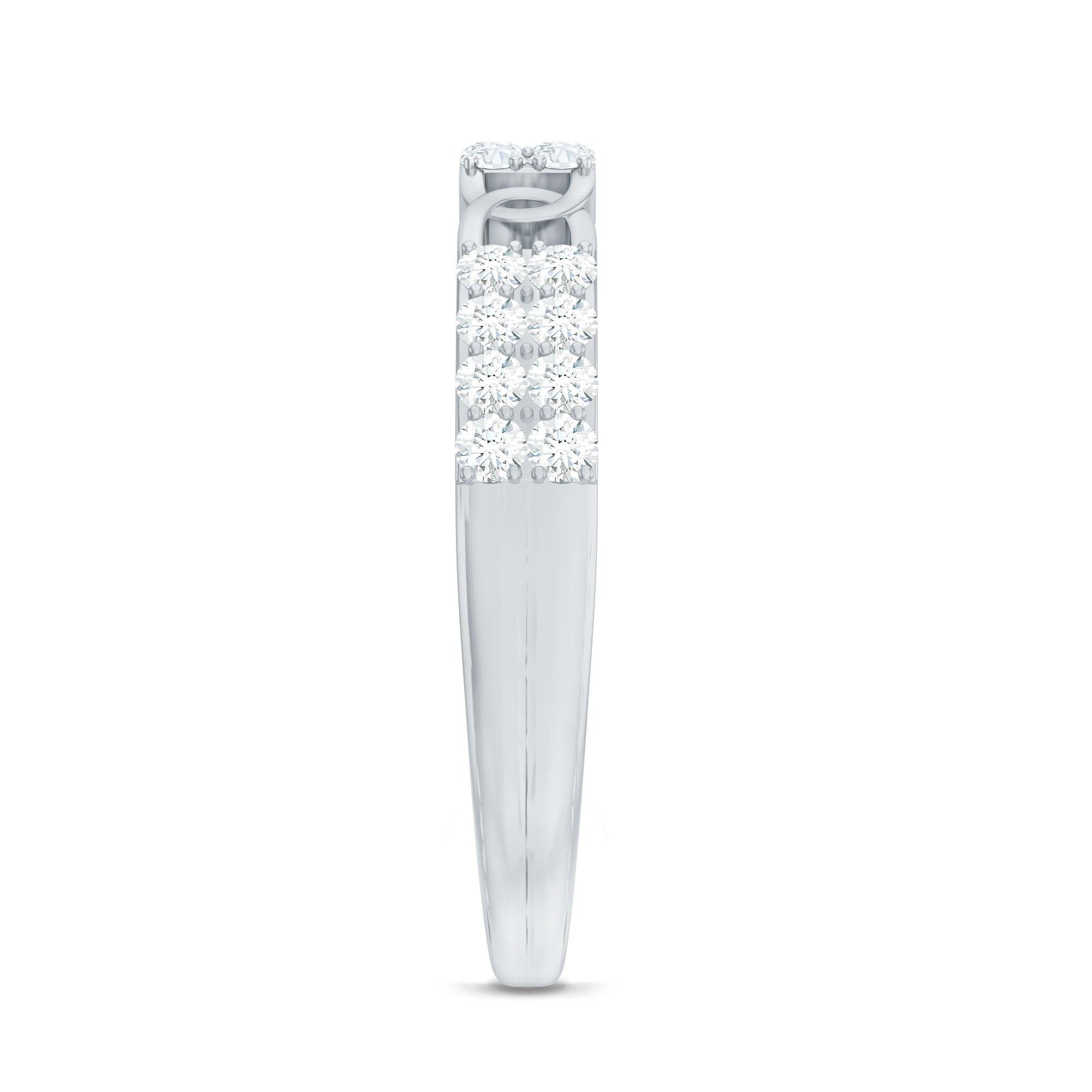Certified Moissanite Interlocking Wedding Band