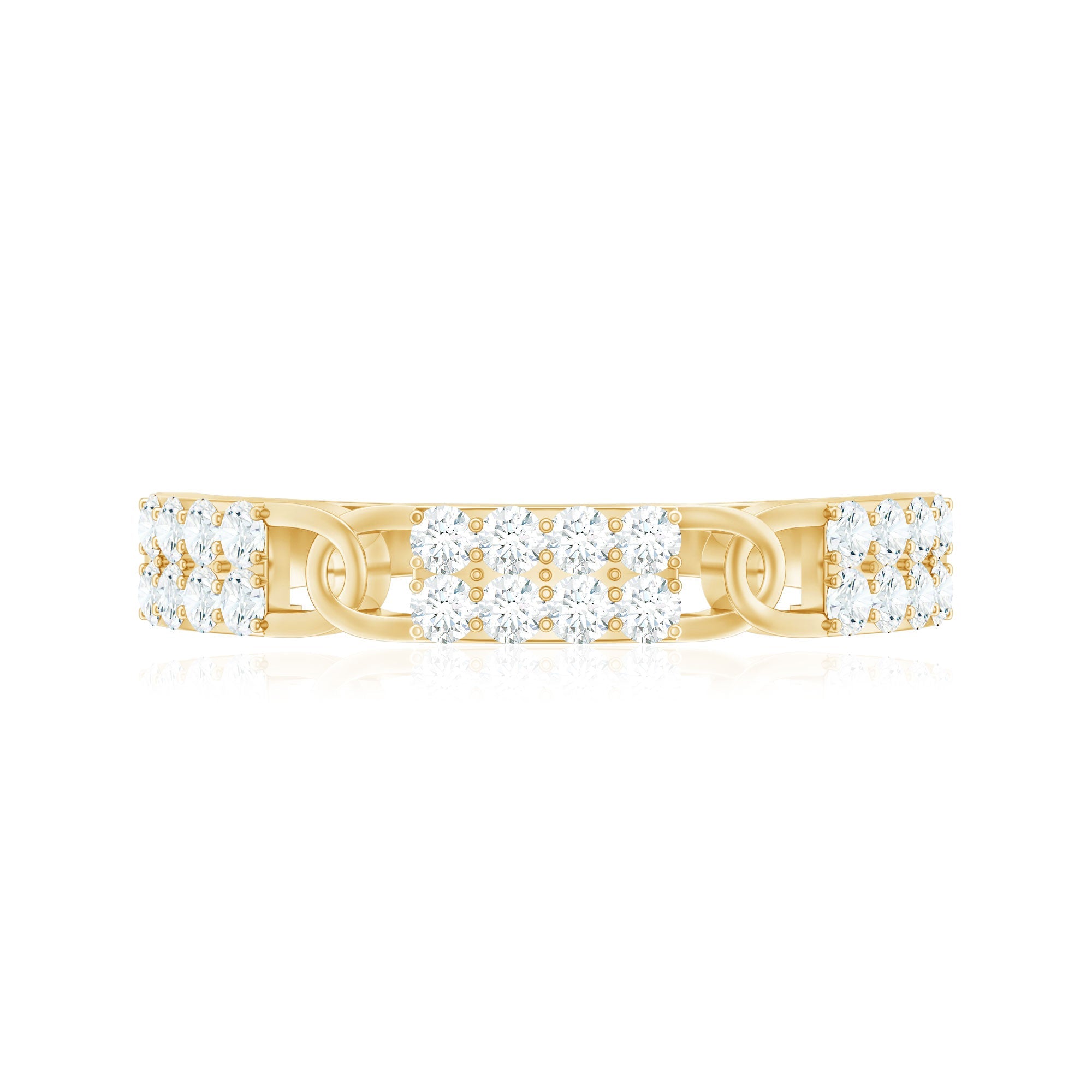 Certified Moissanite Interlocking Wedding Band