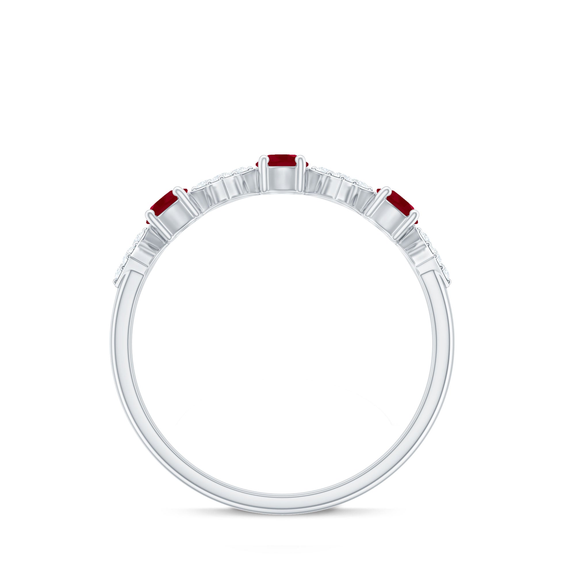 Classic Ruby and Diamond Half Eternity Ring