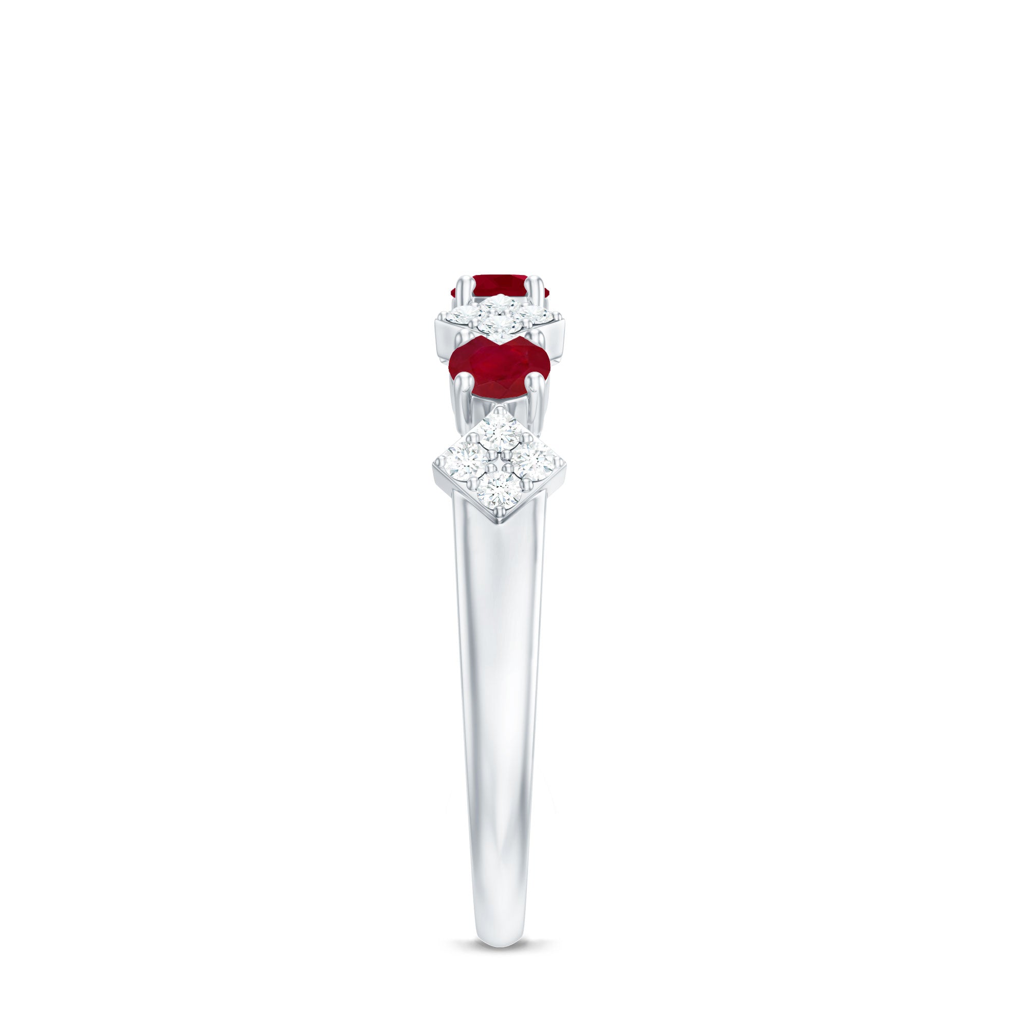 Classic Ruby and Diamond Half Eternity Ring