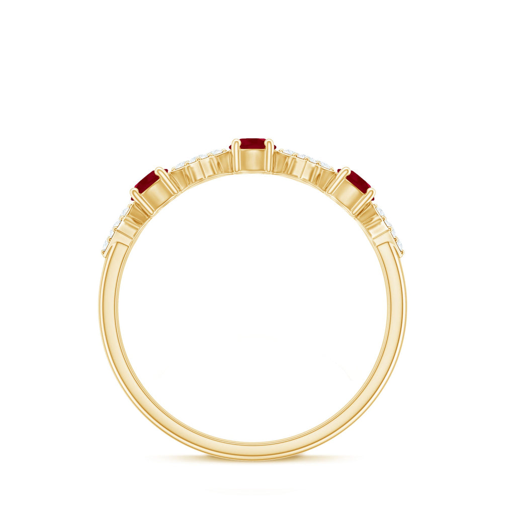Classic Ruby and Diamond Half Eternity Ring