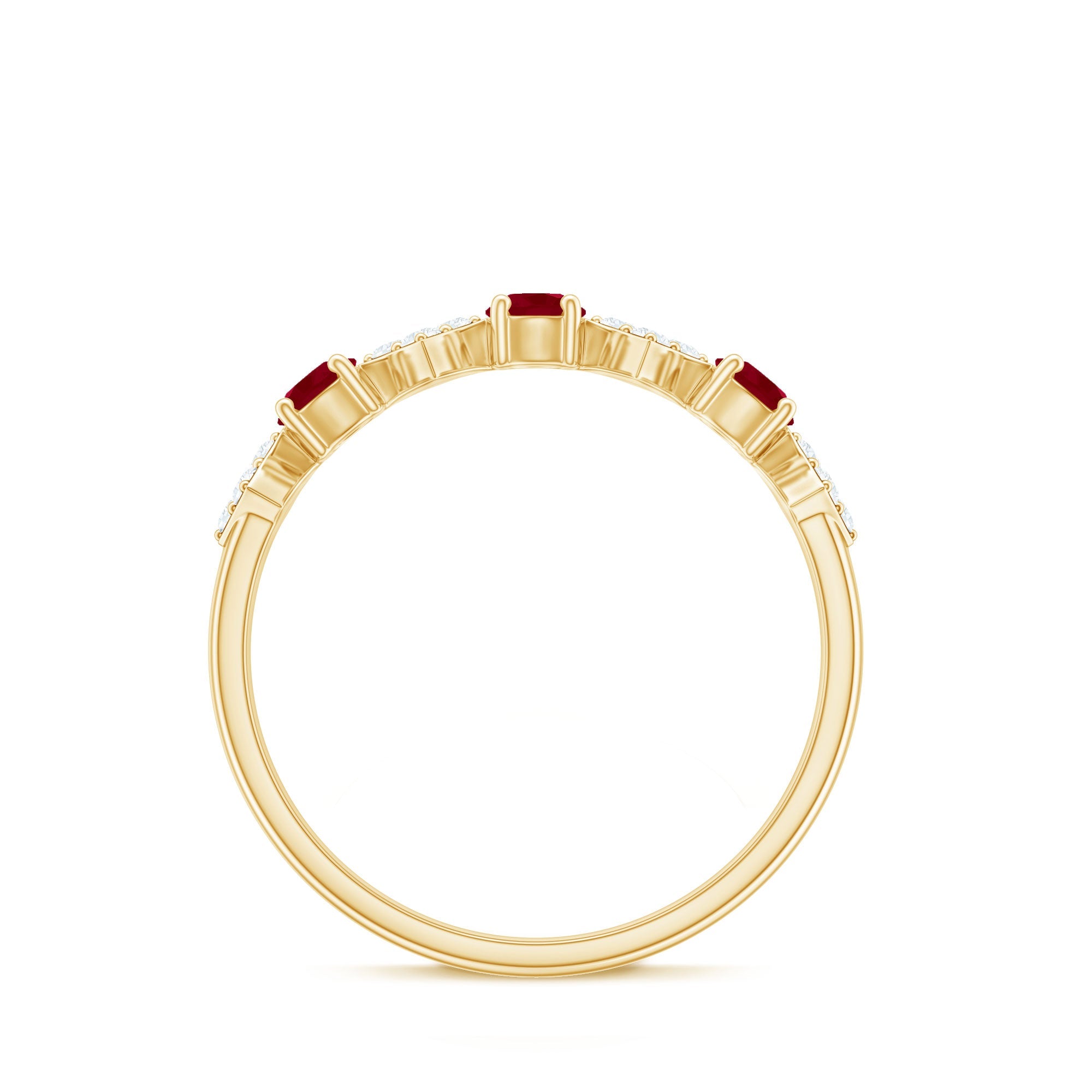 Classic Ruby and Diamond Half Eternity Ring