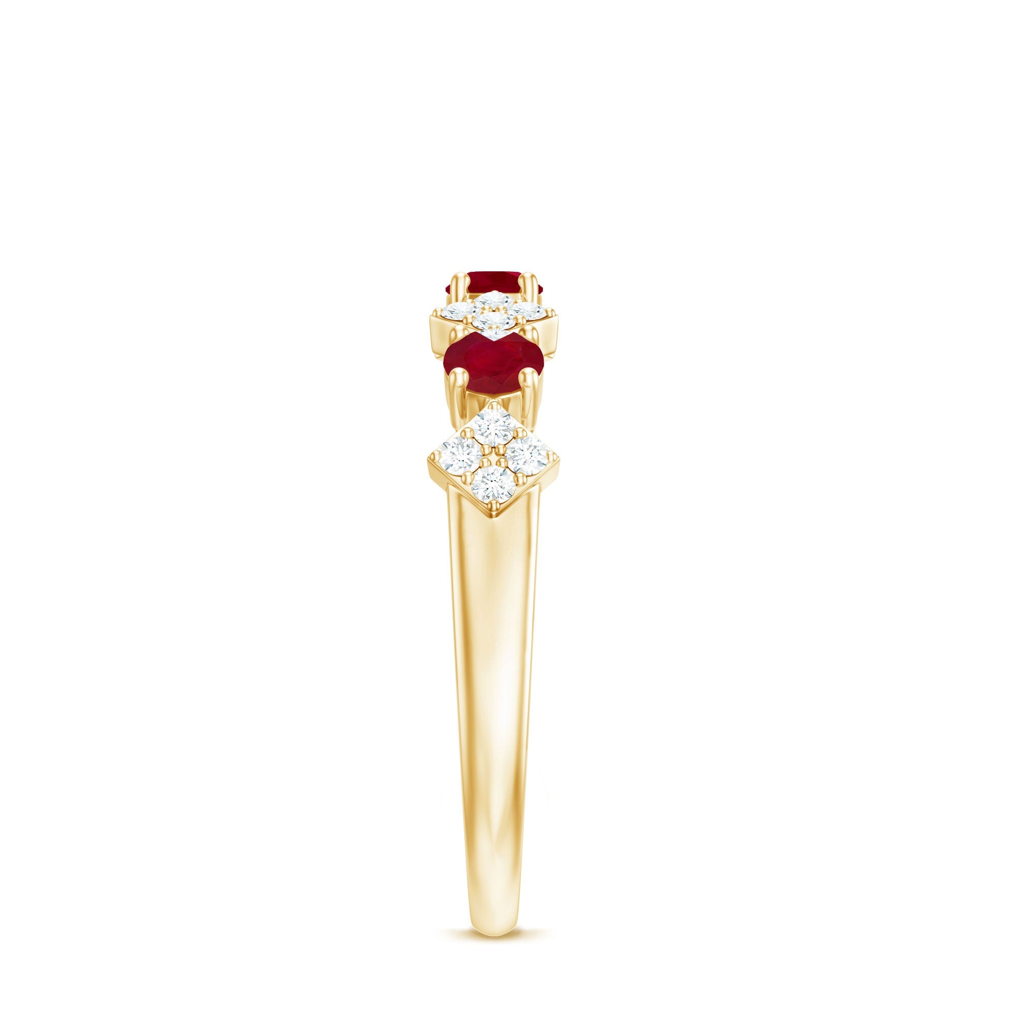 Classic Ruby and Diamond Half Eternity Ring