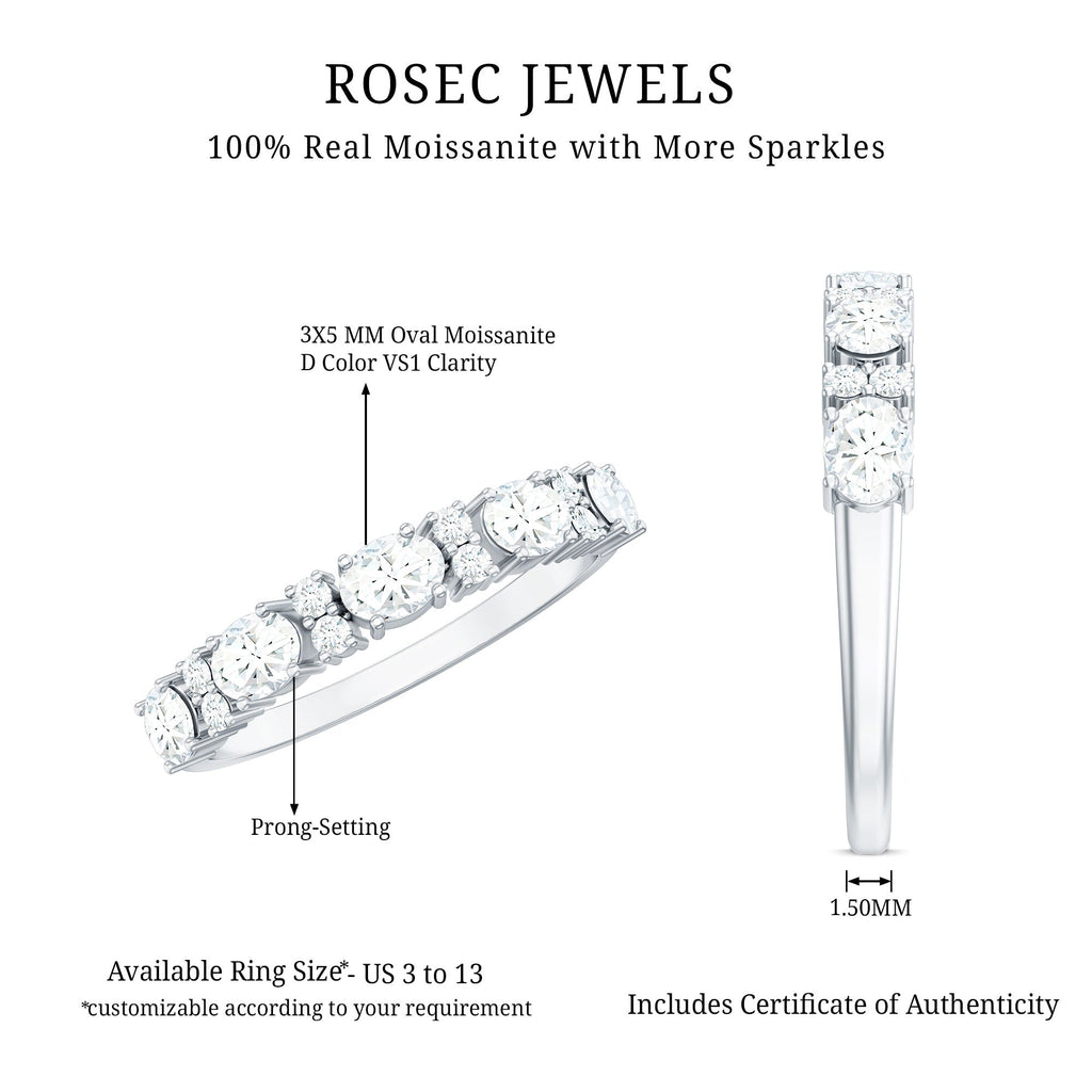 Certified Moissanite East West Eternity Band