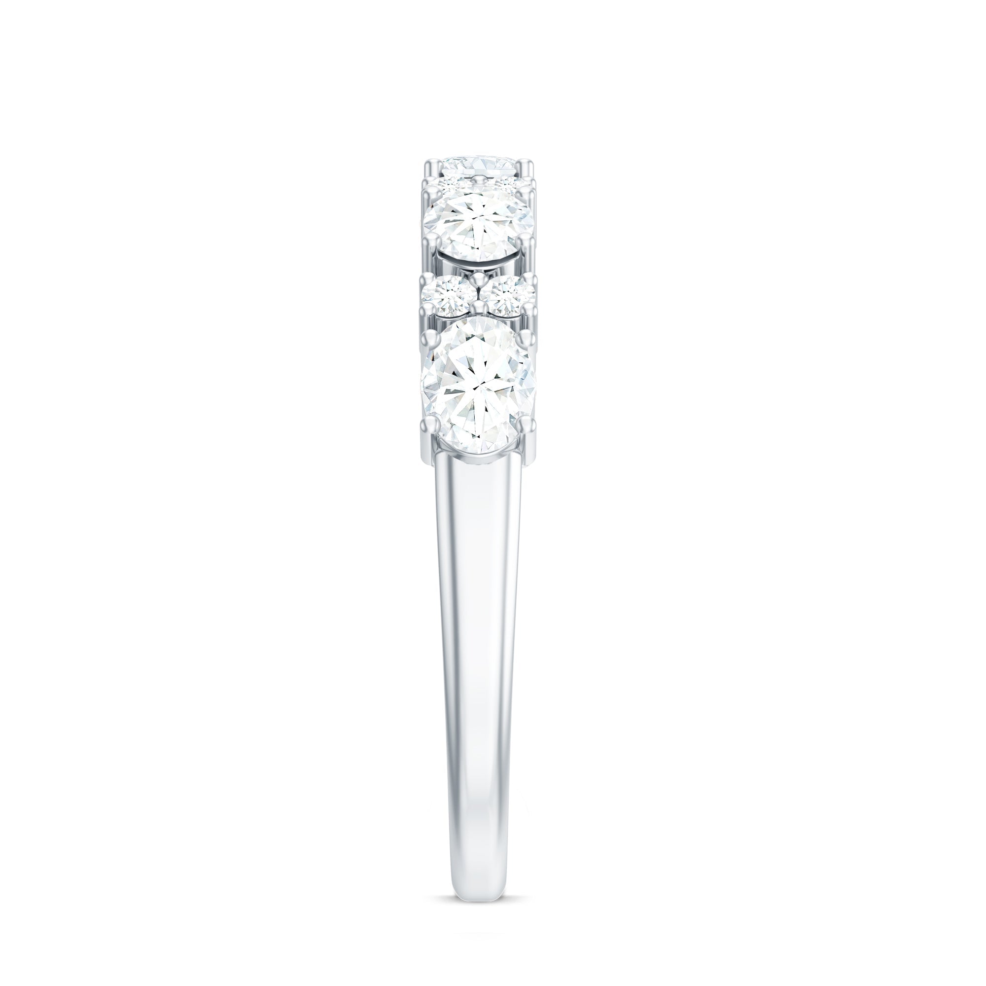 Certified Moissanite East West Eternity Band