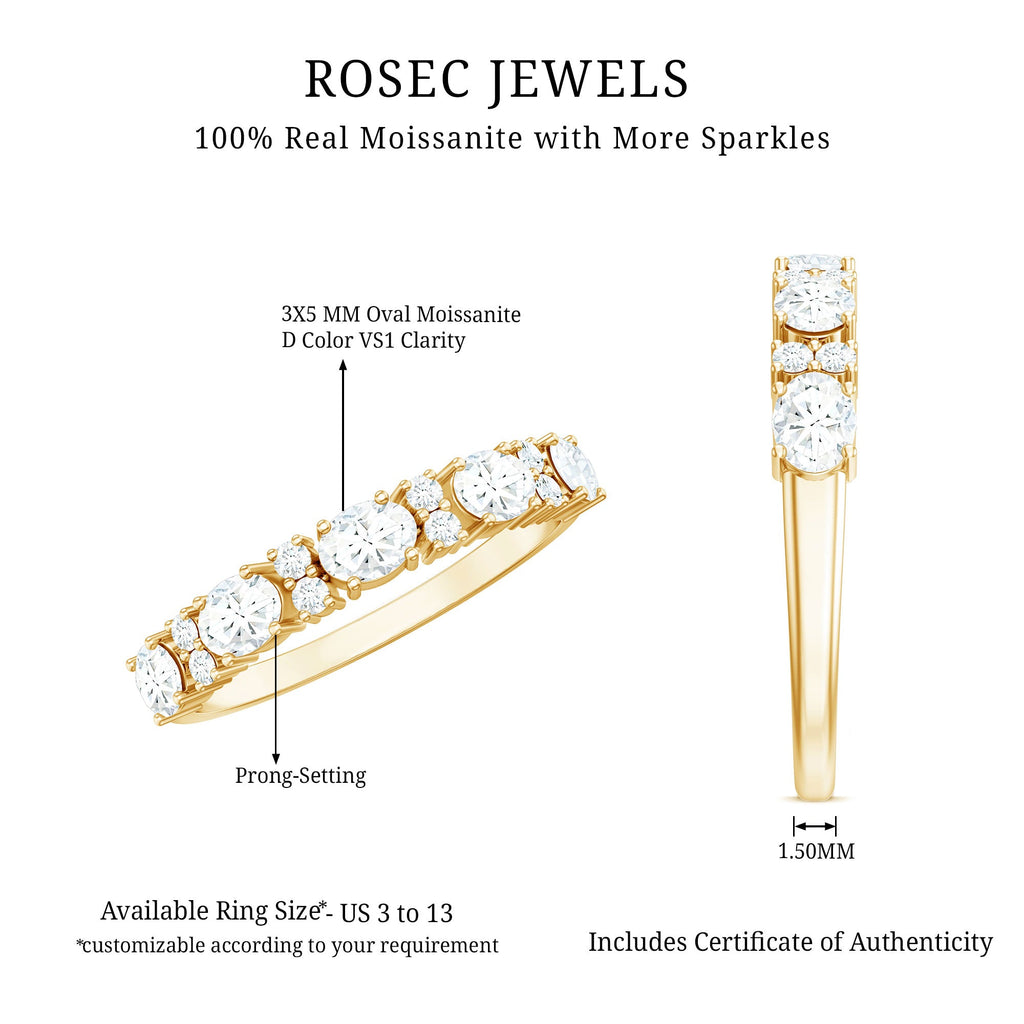 Certified Moissanite East West Eternity Band