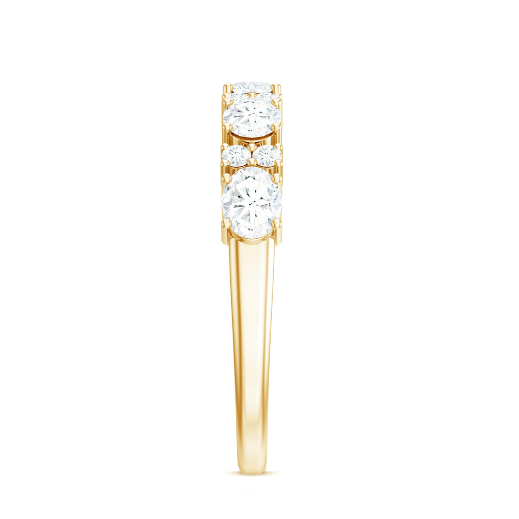 Certified Moissanite East West Eternity Band