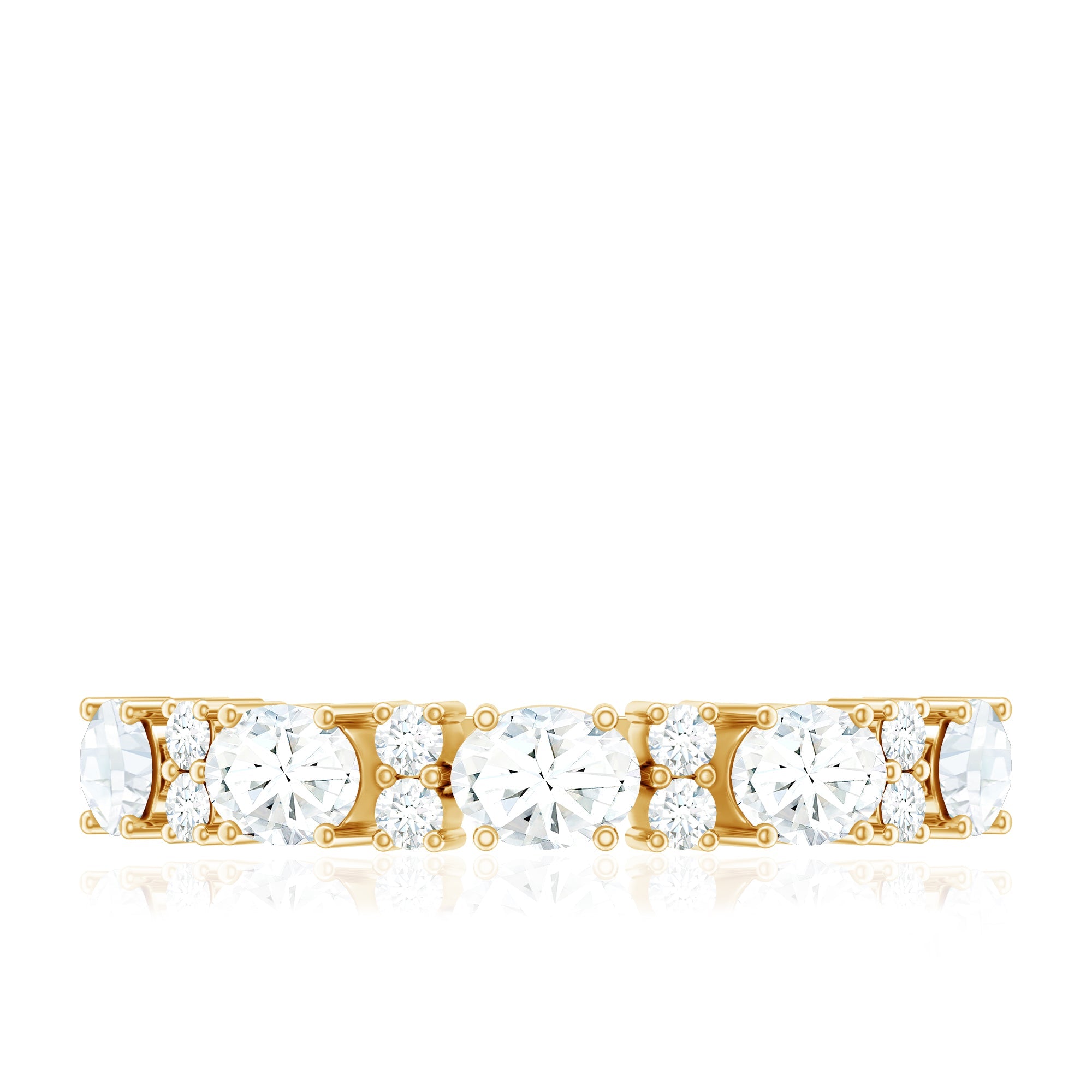 Certified Moissanite East West Eternity Band