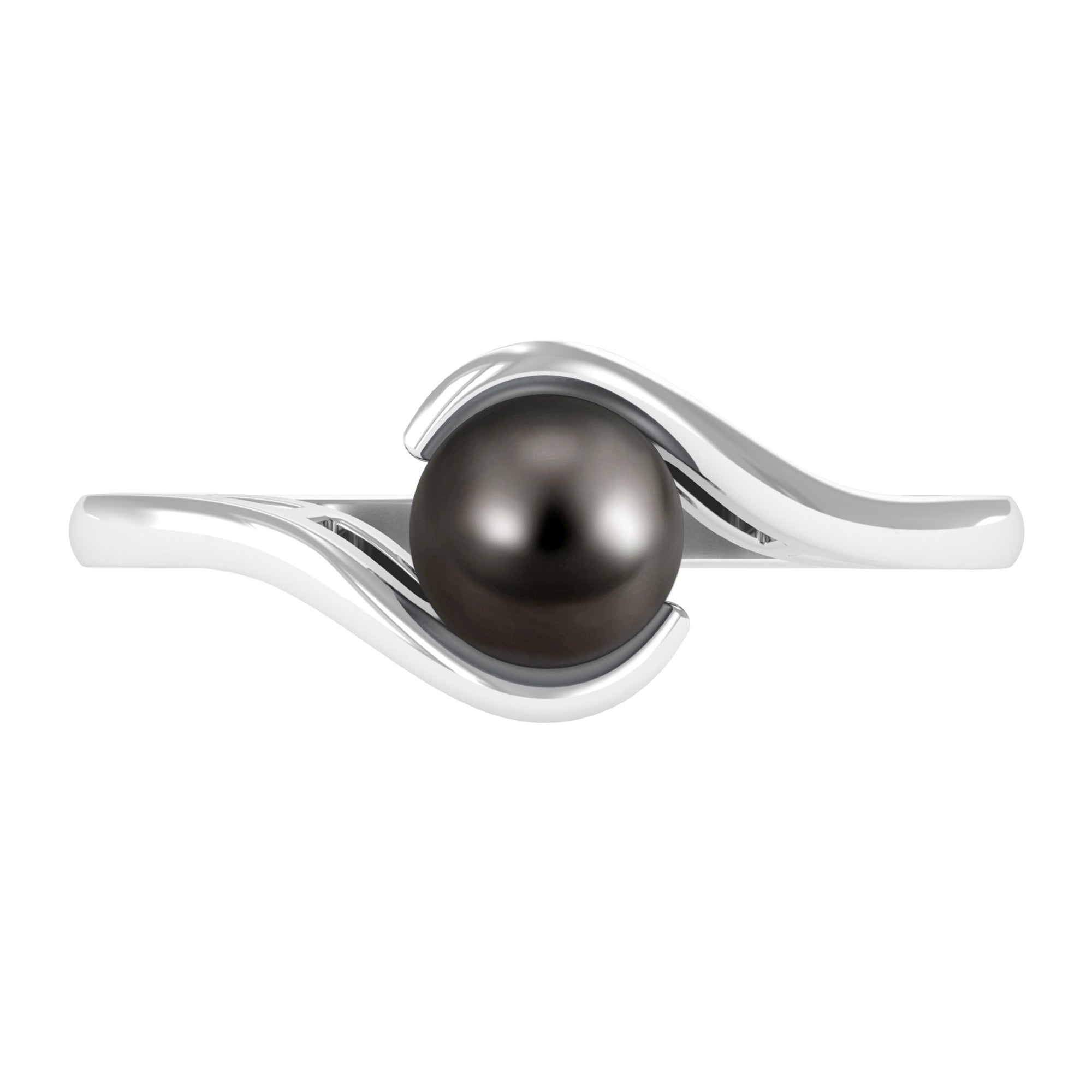 2.50 CT Certified Tahitian Pearl Solitaire Bypass Ring in Gold